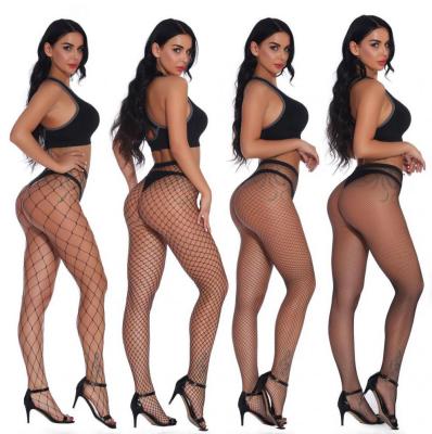 China 2021 Wholesale Women's Mesh Stockings Spandex/Nylon Thigh Highs Mesh Suspender Tights Hollow Stretch Bottoming Tights for sale