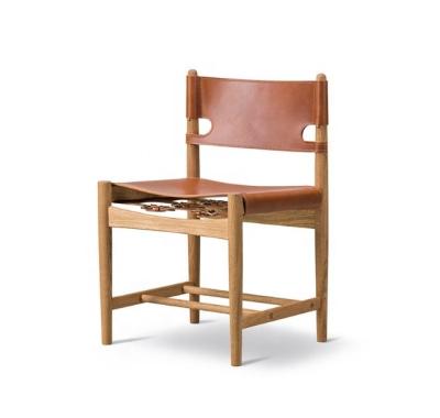 China Living Room Designer Saddle Leather Antique OAK Wood (Other) Modern Vintage Adjustable Vegetable Tanned Genuine Leather Spanish Dining Chair for sale