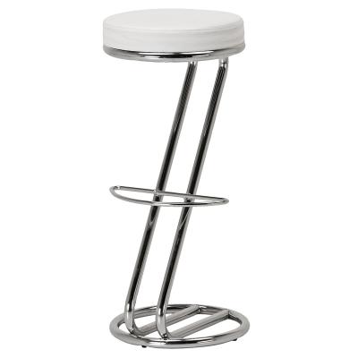 China Bar Furniture Kitchen Regular Modern Umpire Chair Z Form Bar Stools Stainless Steel Counter Chair Chrome Steel Bonded Leather Bar Stool for sale