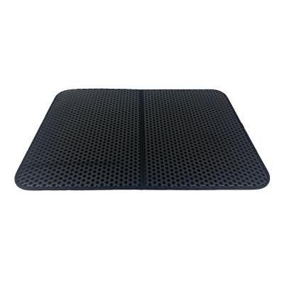 China Viable Hot Sale New Style Folding Durable EVA Material Black 45*60cm Rectangle Scatter Control Cat Mat Llitter for sale