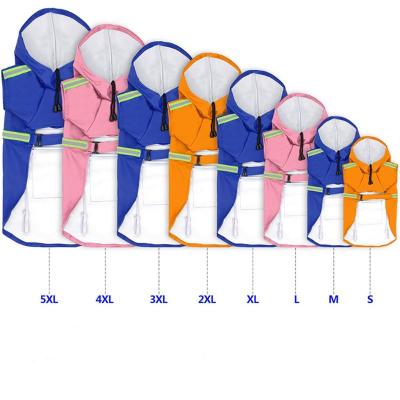 China Wholesale Stocked New PU Pet Border Raincoat Reflective Raincoat With Hat Big Dog Poncho Pet Clothing Raincoat for sale