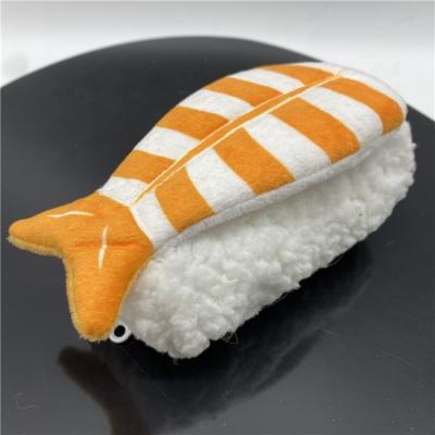 China Eco-Friendly Reusable Foldable Soft Realistic Sushi Shopping Bag Sushi Plush Toy With Zipper for sale