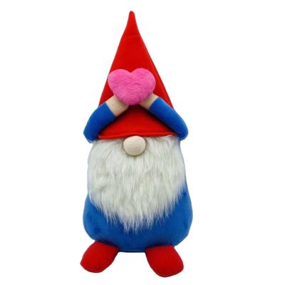 China Christmas Decoration Christmas Gnome Elf Shrink Santa Gnome Snowman Plush Toy Soft Stuffed Plush Baby Toy Stuffed Standing Nordic Faceless With Heart for sale