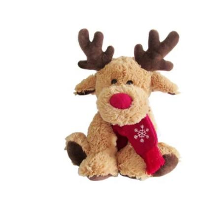 China Cute Cartoon Christmas Stuffed Moose Toy For Kids Custom Stuffed Plush Christmas Gift Stuffed Reindeer Soft Stuffed Moose Toy With Scarf for sale