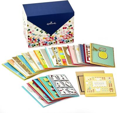 China Eco-Friendly Hallmark All Boxed Handmade Occasion Set Of Matching Greeting Cards With Card Organizer For Birthday Wedding for sale