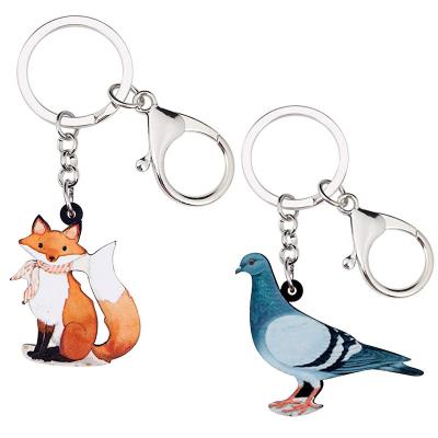 China Eco-Friendly Wholesale Custom Gift Keychain Accessories Dog Tag Pendant Dangle Cartoon Animal Anime Key Chain Acrylic Charms for sale