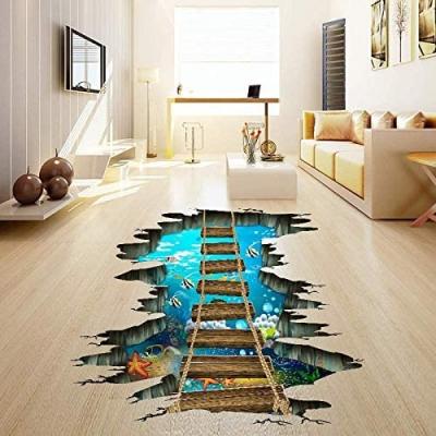 China Display Factory High Definition Digital Advertising Printing Anime 3d Poster 3d Floor Stickers Glue Back Advertising for sale