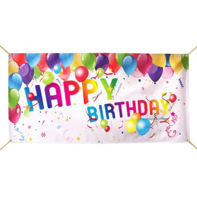 China Custom Eco-friendly Waterproof Logo Printed Party Decorations Happy Birthday Banner for sale