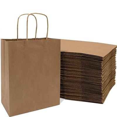 China Recycled Materials Wholesale Custom White Paper Bag Brown Paper Bag LOGO Print Shopping Package Craft Paper Bags for sale