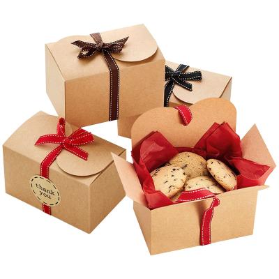 China VBOX Factory Price Recyclable Kraft Paper Macaroon Cookie Log Bread Food Packing Box With Ribbon for sale