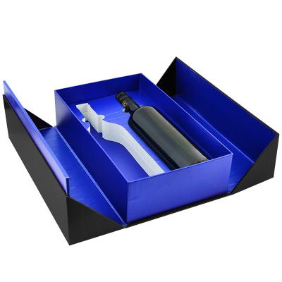 China VBOX Recyclable High Quality Recyclable Luxury Magnetic Wine Sepcial Paper Packaging Gift Box For Wine 2 Bottle for sale