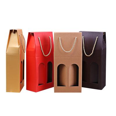 China High Quality Recyclable VBOX Wine Paper Gift Box With Handle for sale