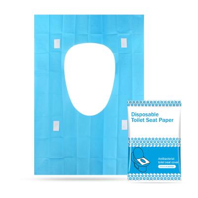 China Water Proof Disposable Blue VBOX Wood Pulp PE Blank Toilet Seat Cover for sale