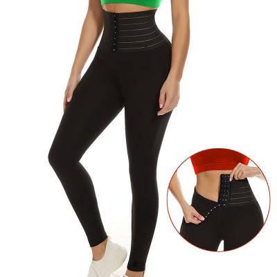 China Women Yoga Pants Weight Loss Gaiters Tummy Control Pants Body Shaper Waist Trainer Slimming Running Workout Stretch Tights for sale