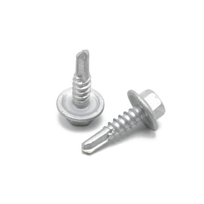 China HEX Supply Blue White Galvanized Hex Head Self Drilling Screw for sale