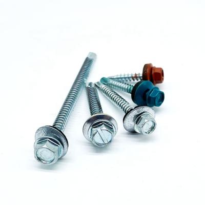 China HEX SDS Screw Down Point With Epdm Hex Head Washer Painted Self Drilling Screw for sale