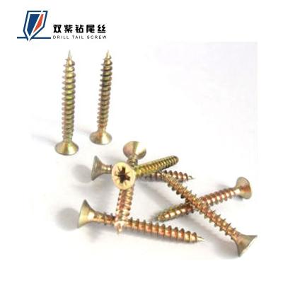 China Long Round Yellow Construction Screw Zinc Star Double Countersunk Wood Screws Chipboard Torx Screw for sale