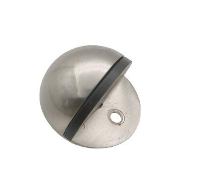 China Cost Effective Products DFL Half Moon Stainless Steel Door Stopper Floor Mount Security Closer Rubber Door Stopper for sale