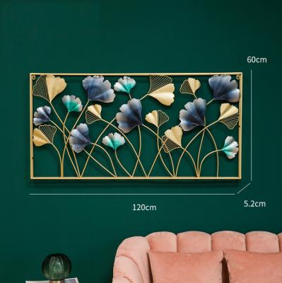 China Nordic Fascinating Luxury Antique Geometric Panel Wall Ginkgo Leaf Landscape Ginkgo Morden Home Decor Eco-friendly Art Decor Branch Shape Wall for sale