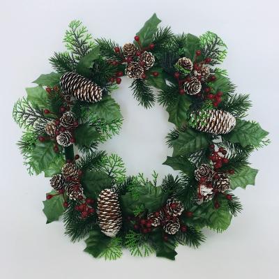 China PVC Plastic Front Entrance Hanging PVC Material Christmas Wreath For Door Wreath Frame Christmas Wreath Decoration for sale