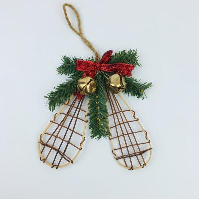 China New Natural PVC Rattan Sprout Christmas Decoration Ribbon Bow Christmas Tree Decoration Home Decor Christmas Bell for sale