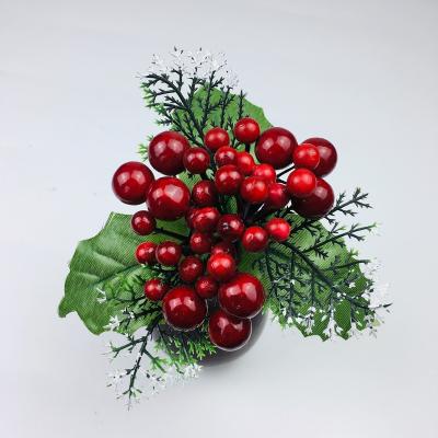 China PVC Christmas Decoration Christmas Flower Branch Red Berries for sale