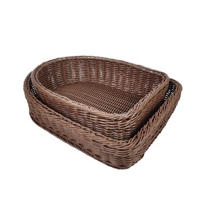 China Hotel Room Shoe Basket High Quality Hand Weaving Washable Hotel Bathroom PP Rattan Shoe Basket for sale