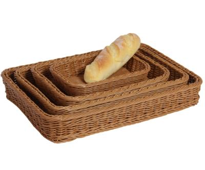 China Sustainable Use Wholesale Woven Fruit Storage Woven Rattan Bread Wicker Basket for sale