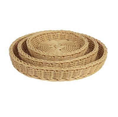 China High Quality Sustainable PP Rattan Wicker Fruit Basket Rattan Basket for sale