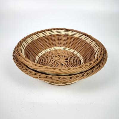 China Sustainable Handwoven Handwoven Rattan Basket Hot-selling Woven Fruit Basket for sale