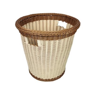 China Sustainable Use Hand - Plastic Woven Basket Wicker Basket Laundry Hamper Design for sale