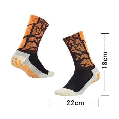 China Wholesale Breathable Colorful Silicone Grip Socks Knit Thick Logo Crew Football Socks for sale