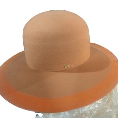 China Wholesale Custom Made Vintage Handmade White Wide Brim Australian 100 Wool Felt Indoor Hats Indoor Bucket Hats Wool Felt Women for sale