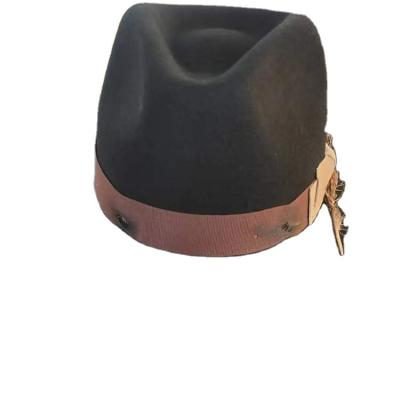 China Hot Selling Dobby Felt Hat Wide Brim 100%Handmade Fedora Hat Wool Felt Hat for sale