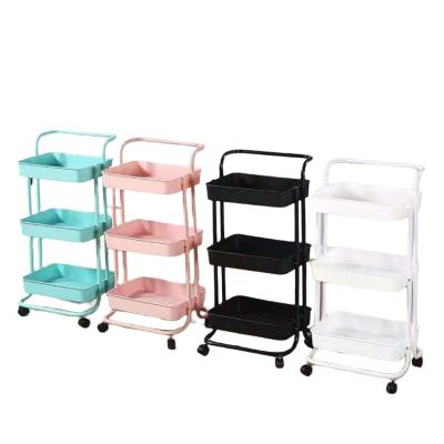 China Durable Home Save Space Rolling Cart Storage Side End Table for sale