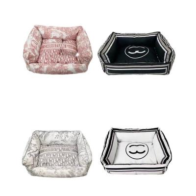 China Sustainable Factory Price New Design Brand Popular Luxury Designer Branded Pet Cat Dog Bed for sale