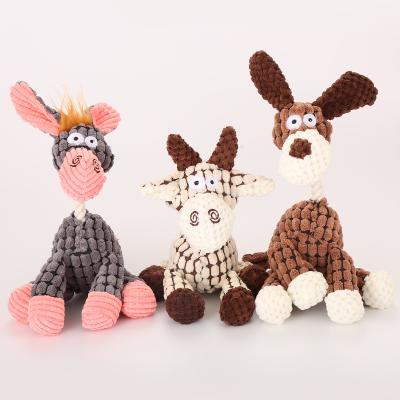 China Sustainable wholesale Pet Products donkey dog toys shape plush dog toy with rope for sale