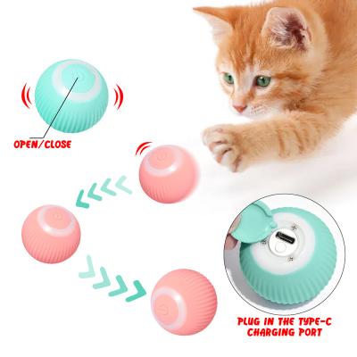 China Sustainable Electric Pet Cat Toys Automatic Rolling Smart Cat Ball Training Self-moving Kitten Toy Cat Playing Indoor Interactive Pet Toys for sale