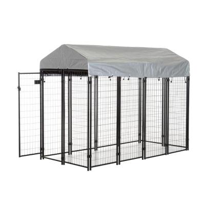 China Dogs Cheap Outdoor Large Panel Puppy Dog Kennel Fences With Foof for sale