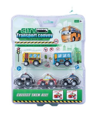 China 2021 Hot Selling Friction Toy Pull Back Cartoon Racing Vehicles Model Toy Miniature Plastic Car For Children for sale