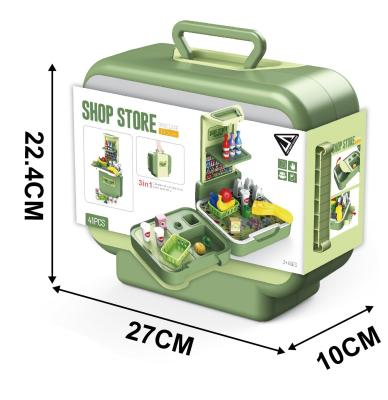 China 3IN1 CONBINATION SET 2021 Factory Price Pretend Play Toys 3 in 1 Conbination Set Deformated Tabletop Handbag Pretend Shop Store for sale