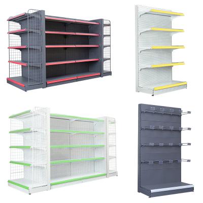 China Supermarket Equipment Rack Shelving Gondola Metal Display Double Sided Grocery Used Shopping Supermarket Shelves / Rack for sale