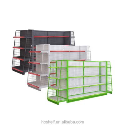 China Manufacturer Customized Retail Double Sided Metal Supermarket Shelf Display Store Shelves Wholesale Supermarket for sale