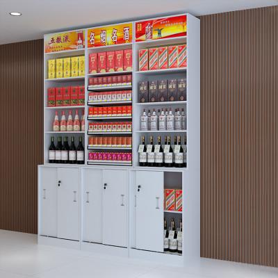 China Other professional manufacturer Tobacco and alcohol racks supermarket display cabinet with checkout counter for sale