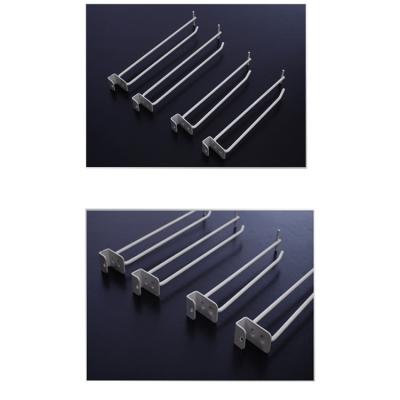 China Single Sided Display Hook Two Line Metal Handing Hooks For Supermarket Shelf for sale