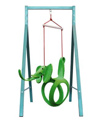 China Outdoor Play Kids Swing Recycled Tire Swing Kids Swing For Kids Green Elephant 3 To 10 Years Old for sale