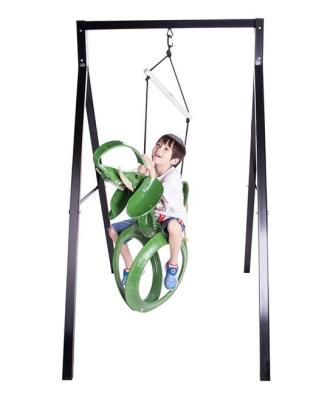 China Outdoor Play Kids Swing Recycled Tire Swing Kids Swing For Kids Green Elephant 3 To 10 Years Old for sale