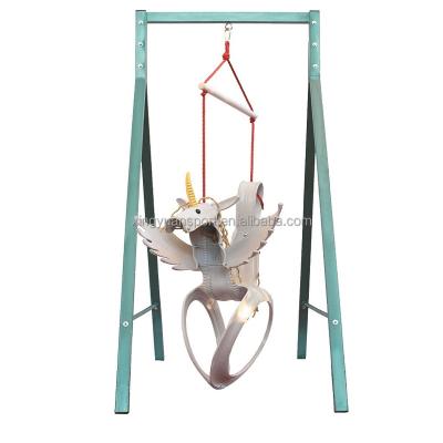 China Recycled Outdoor Play Tire Kids Swing Kids Swing For Kids 3 To 10 Years Old, Gray Unicorn for sale