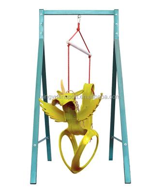 China Outdoor Play Recycled Tire Swing Kids Swing For Kids 3 To 10 Years Golden Unicorn for sale