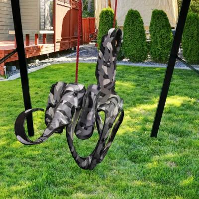 China Outdoor Play Kids Swing Recycled Tire Swing Kids Swing For Kids 3 To 10 Camouflage Elephant Years for sale